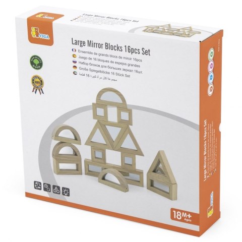 VIGA Drewniane Klocki Lustrzane układanka 16 elementów Viga Toys VIGA Drewniane Klocki Lustrzane układanka 16 elementów Viga Toys