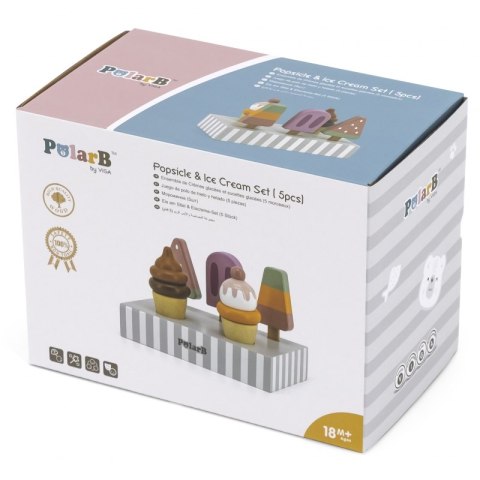 VIGA PolarB Lody na Patyku ze Stojakiem 5 szt. Viga Toys VIGA PolarB Lody na Patyku ze Stojakiem 5 szt. Viga Toys