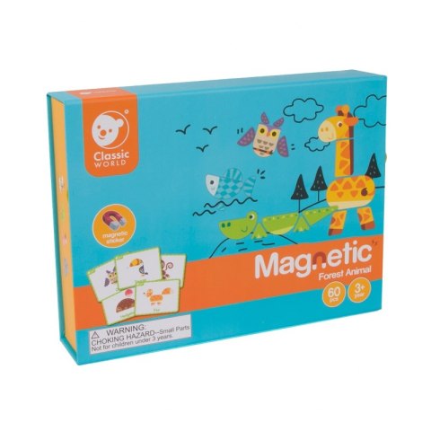 CLASSIC WORLD Układanka Magnetyczna Zwierzęta Tablica Klocki Puzzle Pamięć 60 el. Classic World CLASSIC WORLD Układanka Magnetyczna Zwierzęta Tablica Klocki Puzzle Pamięć 60 el. Classic World