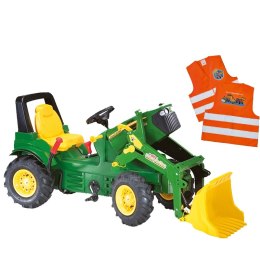 ROLLY TOYS John Deere Traktor na Pedały z Łyżką + Kamizelka Odblaskowa dla Dzieci Gratis Rolly Toys
