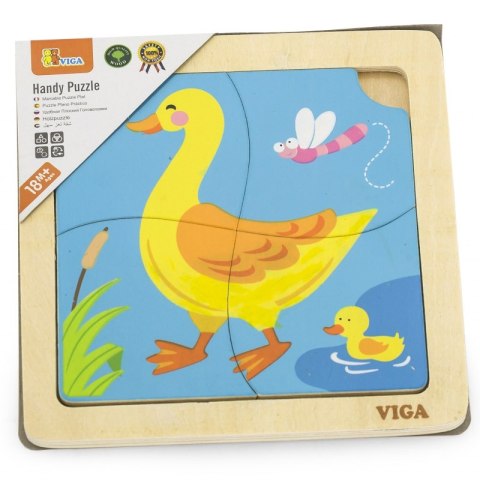 VIGA Poręczne Drewniane Puzzle Kaczuszka Viga Toys