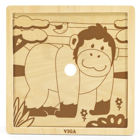 VIGA Poręczne Drewniane Puzzle Małpka 9 elementów Viga Toys VIGA Poręczne Drewniane Puzzle Małpka 9 elementów Viga Toys