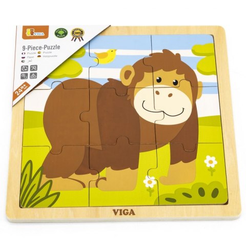 VIGA Poręczne Drewniane Puzzle Małpka 9 elementów Viga Toys VIGA Poręczne Drewniane Puzzle Małpka 9 elementów Viga Toys