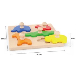 Viga Drewniane Puzzle z Pinezkami Zwierzęta Viga Toys