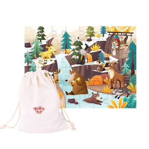 TOOKY TOY Puzzle z Ramką i Woreczkiem Alpejskie Zwierzęta i Krajobraz 49 el. Tooky Toy TOOKY TOY Puzzle z Ramką i Woreczkiem Alpejskie Zwierzęta i Krajobraz 49 el. Tooky Toy