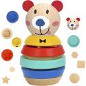 TOOKY TOY Drewniana Układanka Piramidka Kształty Miś 11 el. Woopie