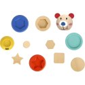 TOOKY TOY Drewniana Układanka Piramidka Kształty Miś 11 el. Woopie