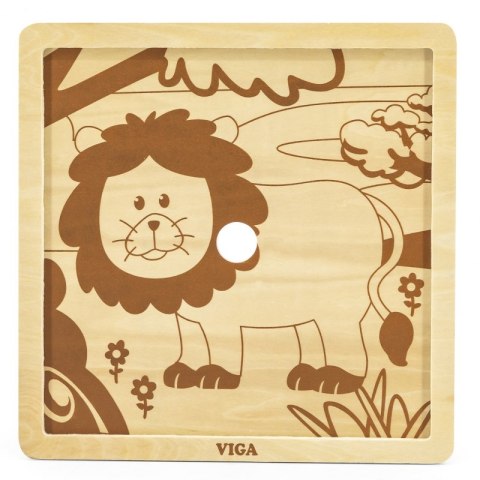 VIGA Poręczne Drewniane Puzzle Lew 9 elementów Viga Toys VIGA Poręczne Drewniane Puzzle Lew 9 elementów Viga Toys