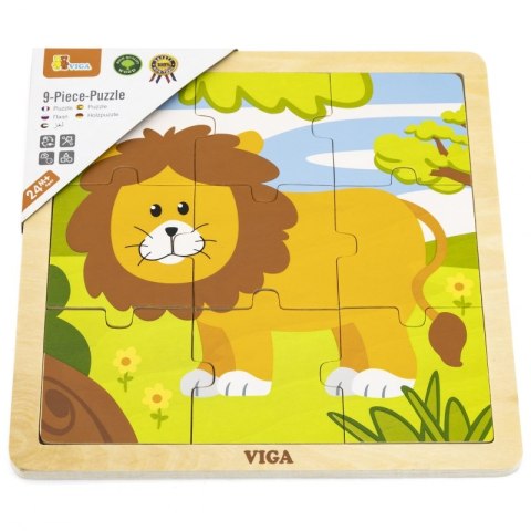 VIGA Poręczne Drewniane Puzzle Lew 9 elementów Viga Toys VIGA Poręczne Drewniane Puzzle Lew 9 elementów Viga Toys