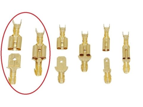 Para Konektorów Konektor Samochodowy Z Zaczepem Złączka Nasuwka 6,3mm 100kpl (200szt) Męski + Żeński Komplet Para Konektorów Konektor Samochodowy Z Zaczepem Złączka Nasuwka 6,3mm 100kpl (200szt) Męski + Żeński Komplet