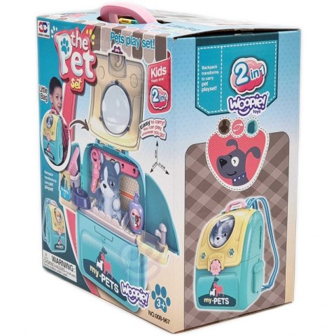 WOOPIE Pies Przenosny Zestaw Pielęgnacyjny 2w1 w Plecaku Transporter Woopie