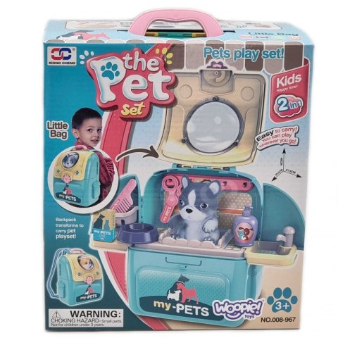 WOOPIE Pies Przenosny Zestaw Pielęgnacyjny 2w1 w Plecaku Transporter Woopie