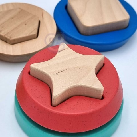 TOOKY TOY Drewniana Układanka Piramidka Kształty Miś 11 el. Woopie