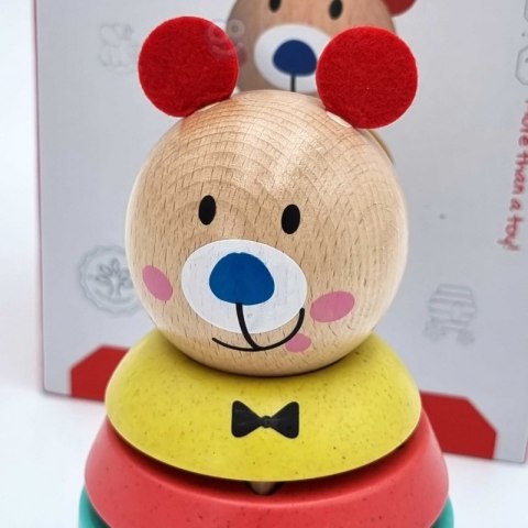TOOKY TOY Drewniana Układanka Piramidka Kształty Miś 11 el. Woopie