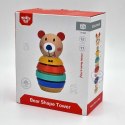 TOOKY TOY Drewniana Układanka Piramidka Kształty Miś 11 el. Woopie