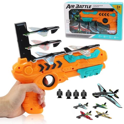 WOOPIE Pistolet Wyrzutnia Samolotów Automtyczna + 4 Samoloty Woopie