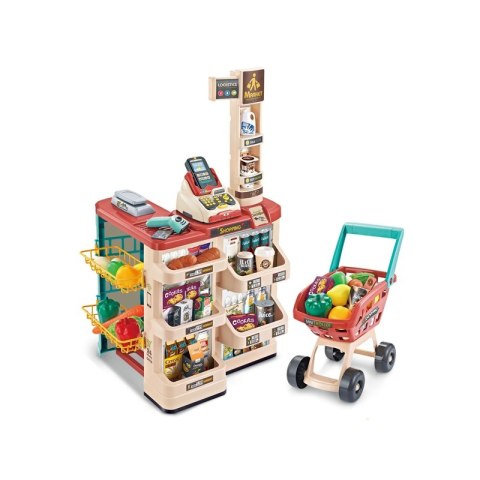 WOOPIE Sklep Supermarket z Wózkiem Sklepowym Waga Kasa Skaner + 48 Akc. Woopie WOOPIE Sklep Supermarket z Wózkiem Sklepowym Waga Kasa Skaner + 48 Akc. Woopie