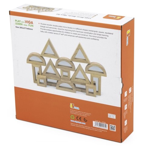 VIGA Drewniane Klocki Lustrzane układanka 16 elementów Viga Toys VIGA Drewniane Klocki Lustrzane układanka 16 elementów Viga Toys