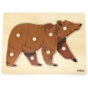 VIGA Drewniane Puzzle Montessori Miś Niedźwiedź z Pinezkami Viga Toys VIGA Drewniane Puzzle Montessori Miś Niedźwiedź z Pinezkami Viga Toys