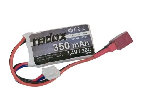Redox 350 mAh 7,4V 20C DEAN - pakiet LiPo Redox