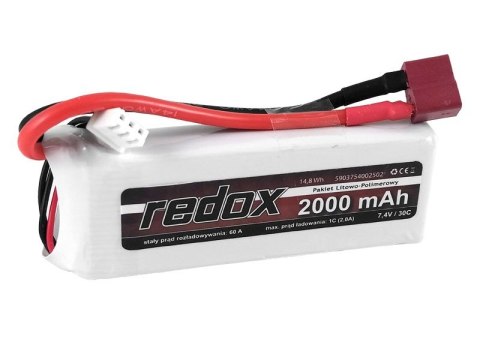 Redox ASG 2000 mAh 7,4V 30C DEAN (scalony) - pakiet LiPo Redox