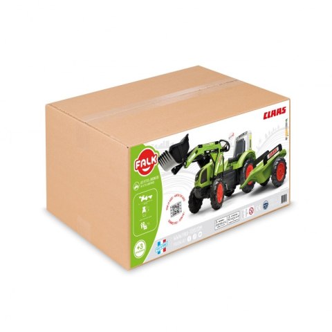 Claas Arion 430 Traktor na pedały z łyżką i przyczepką 1040AM Zielony FALK FALK Claas Arion 430 Traktor na pedały z łyżką i przyczepką 1040AM Zielony FALK FALK