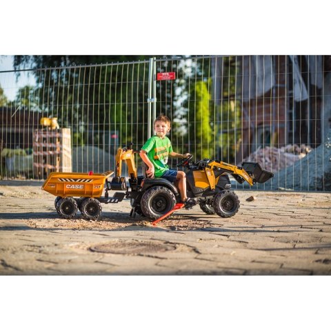 FALK Traktor Case IH Backhoe Pomarańczowy z Przyczepką Ruchoma Łyżka od 3 Lat FALK FALK Traktor Case IH Backhoe Pomarańczowy z Przyczepką Ruchoma Łyżka od 3 Lat FALK