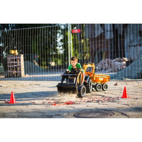 FALK Traktor Case IH Backhoe Pomarańczowy z Przyczepką Ruchoma Łyżka od 3 Lat FALK FALK Traktor Case IH Backhoe Pomarańczowy z Przyczepką Ruchoma Łyżka od 3 Lat FALK