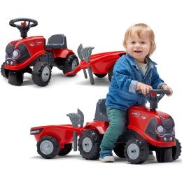 FALK Traktorek Baby Case IH Ride-On Czerwony z Przyczepką + akc. od 12 miesięcy FALK