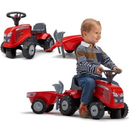 FALK Traktorek Baby Massey Ferguson Czerwony z Przyczepką + akc. Od 12 Miesięcy FALK