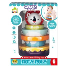 WOOPIE Zabawka Sensoryczna Układanka Piramidka dla Niemowląt 6 el. Woopie