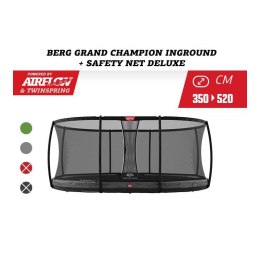 BERG Trampolina Grand Champion InGround 520 Black + Bezpieczna Siatka Deluxe Berg