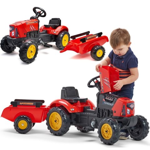 FALK Traktorek Red Supercharger Czerwony Otwierana Maska Od 2 Lat FALK FALK Traktorek Red Supercharger Czerwony Otwierana Maska Od 2 Lat FALK