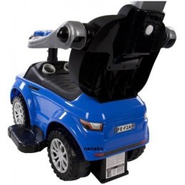 Jeździk sport car z popychaczem i grającą kierownicą - niebieski SUN BABY