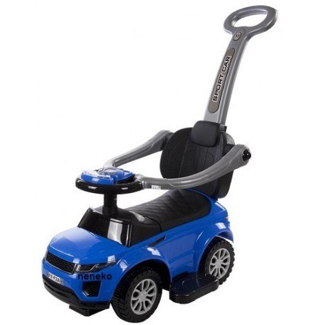 Jeździk sport car z popychaczem i grającą kierownicą - niebieski SUN BABY Jeździk sport car z popychaczem i grającą kierownicą - niebieski SUN BABY