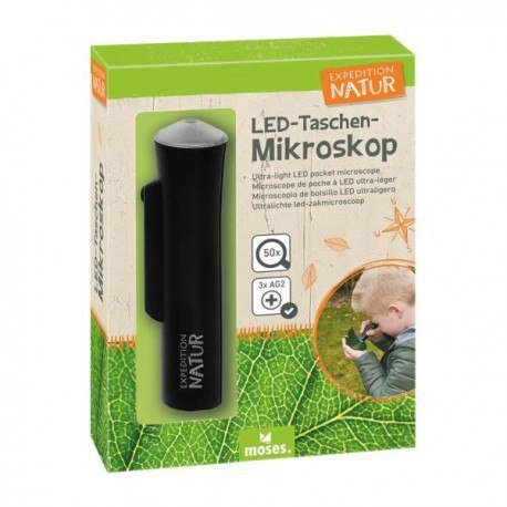 Kieszonkowy mikroskop z podświetleniem led, 50x m MOSES Kieszonkowy mikroskop z podświetleniem led, 50x m MOSES