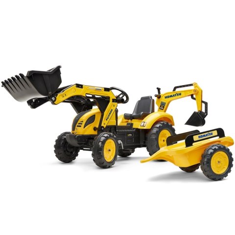 FALK Traktor na Pedały Koparka KOMATSU Łyżka + Przyczepa od 2 lat FALK FALK Traktor na Pedały Koparka KOMATSU Łyżka + Przyczepa od 2 lat FALK