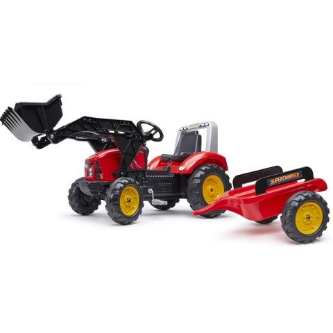 FALK Traktor na Pedały z Przyczepą Red Supercharger FALK FALK Traktor na Pedały z Przyczepą Red Supercharger FALK