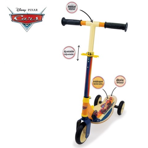 SMOBY Hulajnoga Trójkołowa Cars Auta Drewniana Smoby SMOBY Hulajnoga Trójkołowa Cars Auta Drewniana Smoby