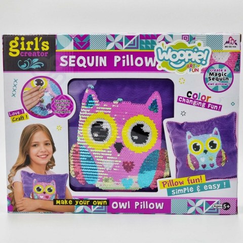 WOOPIE ART&FUN Zestaw Kreatywny Poduszka do Ozdobienia Sowa Woopie