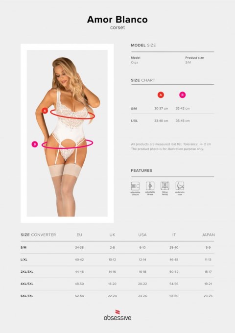 GORSET I STRINGI AMOR BLANCO OBSESSIVE GORSET I STRINGI AMOR BLANCO OBSESSIVE