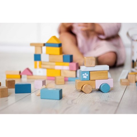 Zestaw drewnianych klocków w wiaderku - 60 elementów - Viga PolarB Viga Toys Zestaw drewnianych klocków w wiaderku - 60 elementów - Viga PolarB Viga Toys
