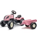 FALK Traktor Country Star Różowy na Pedały + Przyczepka i Klakson od 2 Lat. FALK FALK Traktor Country Star Różowy na Pedały + Przyczepka i Klakson od 2 Lat. FALK