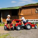 FALK Traktor Massey Ferguson Czerwony na Pedały z Przyczepką od 3 Lat FALK