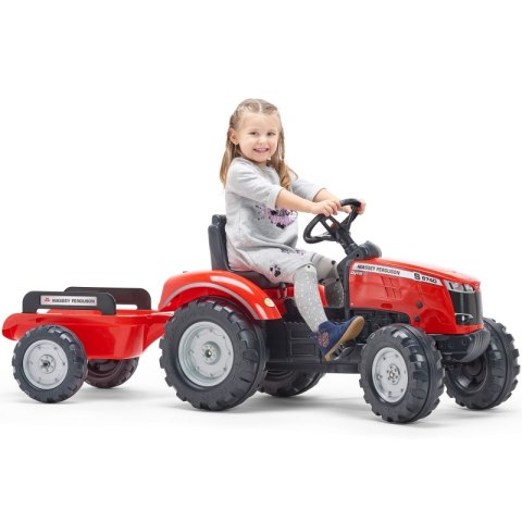 FALK Traktor Massey Ferguson Czerwony na Pedały z Przyczepką od 3 Lat FALK FALK Traktor Massey Ferguson Czerwony na Pedały z Przyczepką od 3 Lat FALK