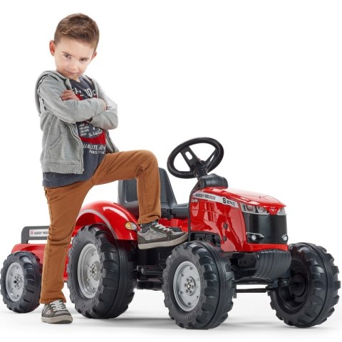FALK Traktor Massey Ferguson Czerwony na Pedały z Przyczepką od 3 Lat FALK FALK Traktor Massey Ferguson Czerwony na Pedały z Przyczepką od 3 Lat FALK