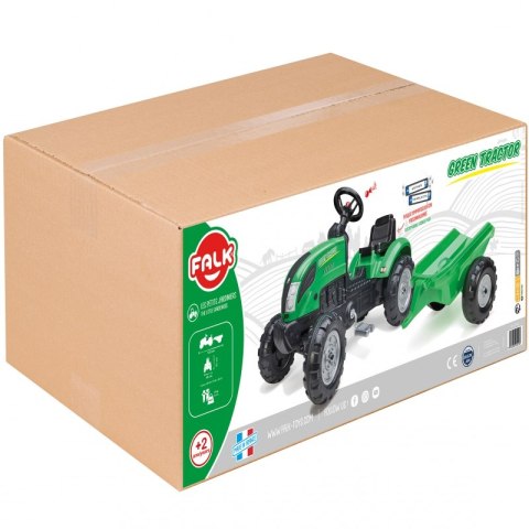 FALK Traktor Zielony na Pedały + Przyczepa i Klakson od 2 Lat. FALK FALK Traktor Zielony na Pedały + Przyczepa i Klakson od 2 Lat. FALK