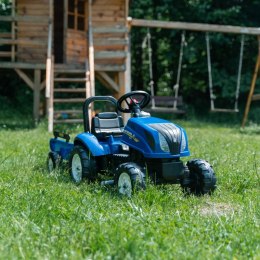 FALK Traktor na Pedały New Holland Duży z Przyczepką + Otwierana Maska od 2 lat FALK