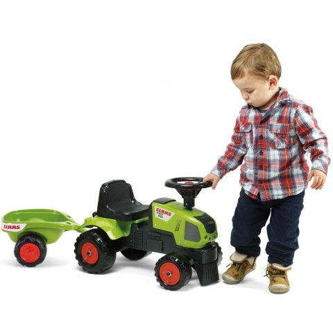 FALK Traktorek Baby Claas Axos 310 Zielony z Przyczepką od 1 roku FALK FALK Traktorek Baby Claas Axos 310 Zielony z Przyczepką od 1 roku FALK