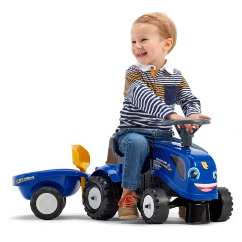 FALK Traktorek Baby New Holland Niebieski z Przyczepką + akc. od 1 roku FALK FALK Traktorek Baby New Holland Niebieski z Przyczepką + akc. od 1 roku FALK